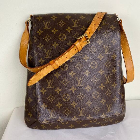 Vintage Louis Vuitton Musette Brown Logo Messenger Crossbody Bag Designer Luxury - Picture 2 of 14